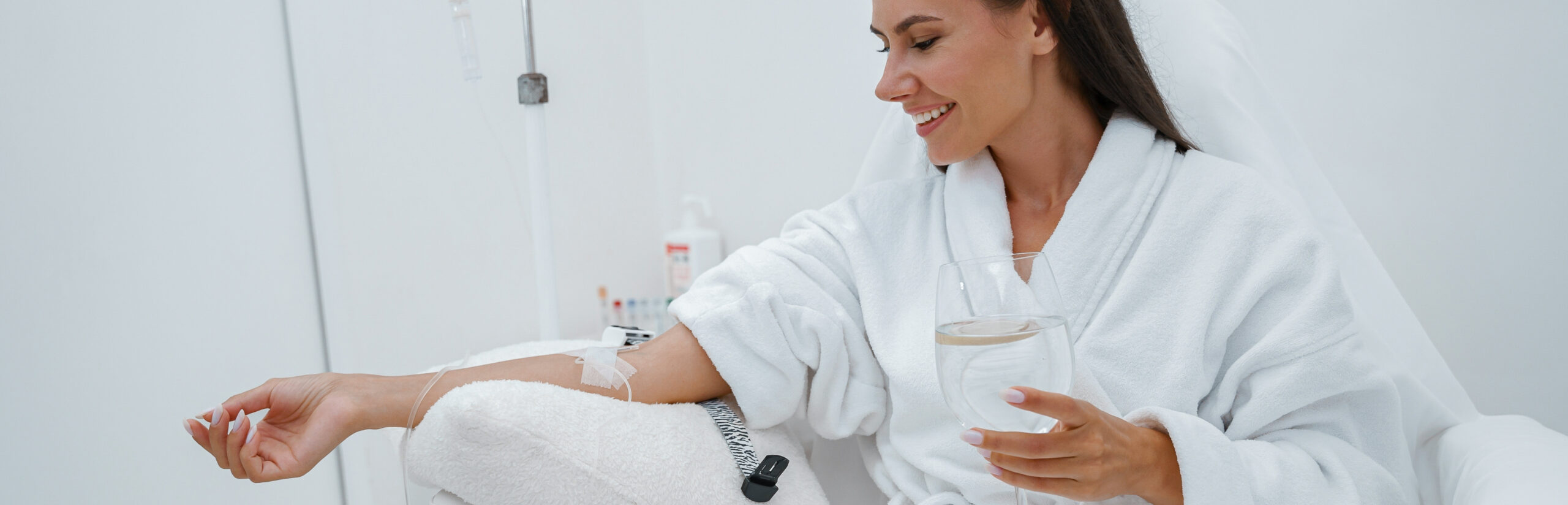 Woman Receiving IV Therapy