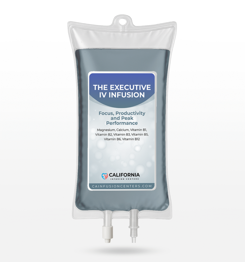 A gray Executive IV infusion bag designed for hydration and productivity support during mobile IV therapy in Los Angeles.