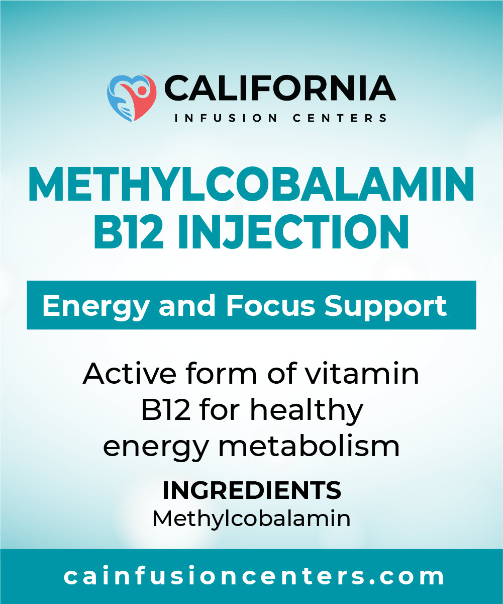 Graphic displaying Methylcobalamin B12 Injection benefits, highlighting energy support, mental clarity and healthy metabolic function.